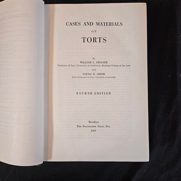 Torts Cases and Materials by William L. Prosser 1967 Law Book Legal - Picture 4 of 12